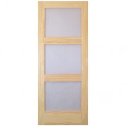 Best Sale 🎉 Metrie French Door - 3-Panel Frosted Glass - Natural Pine - 32-in W x 80-in H 🛒