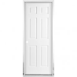 Discount 👏 Metrie Prehung Interior Door - Traditional 6-Panel Hollow Core - Right-Hand Swing - 30-in W x 80-in H 👏