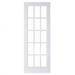 Best deal 🧨 15 Lites Square Top French Door - 32-in x 80-in x 1 3/8-in - Glass / Primed MDF ✔️