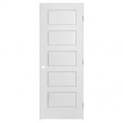Outlet 😀 Metrie Riverside Interior Door - Prehung - Primed White - 5-Panel 🔥