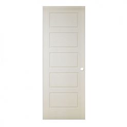 Promo 😍 Metrie Interior Door - Pre-Machined - Riverside 5-Panel - Primed Hardboard - 32-in W x 80-in H 🛒