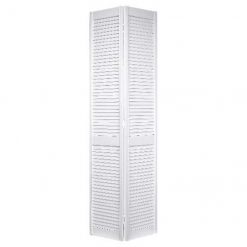 Cheapest 🔥 Metrie Bi-Fold Louvre Interior Door - 80-in H x 36-in W x 1 1/8-in T - Finger-Jointed Pine - Primed - White ⌛