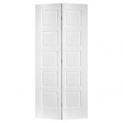 Brand new 🔔 Metrie Bifold Door - Hardboard - 5-Panel - Primed White - 36-in W x 80-in H x 1 3/8-in T 🎁