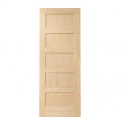 Promo 👍 Metrie Interior Door Clear Natural Pine 5 Panel Hollow Core - 30-in W x 80-in H x 1 3/8-in T 🔔