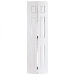 Best Pirce ⌛ Masonite 6-Panel Bifold Door - Primed Hardboard - 24-in x 80-in x 1 3/8-in 🌟