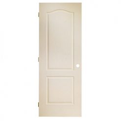 Deals 🥰 Metrie Arched-Top Door - Primed Hardboard - 2 Panel - Hollow Core - Beige - Lockset Bore 👏