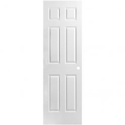 Promo 😍 Metrie Classic Pre-Machined 6-Panel Interior Door - 24-in W x 80-in H x 1 3/8-in T - Hardboard - Primed - White ✨